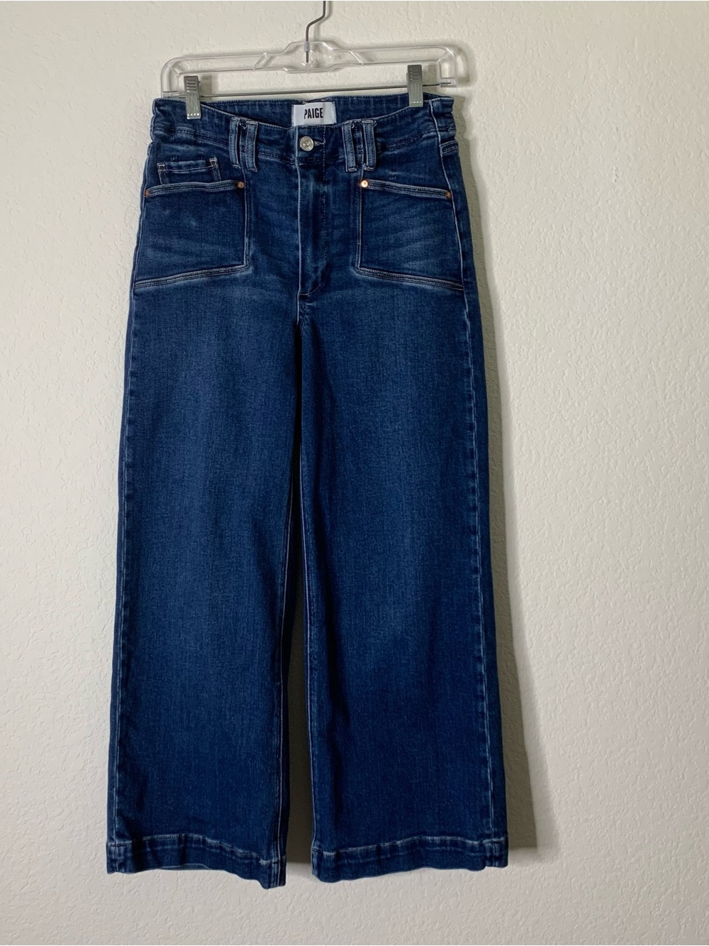 Paige womens anessa wide leg jeans with set in pockets 28